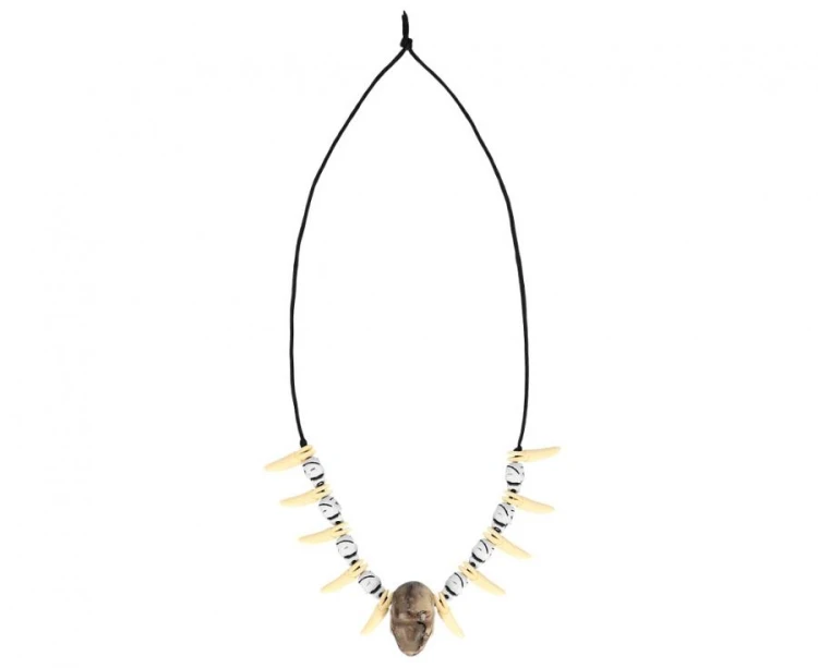 Naszyjnik zęby czaszki jaskiniowca voodoo - naszyjnik kości Boland