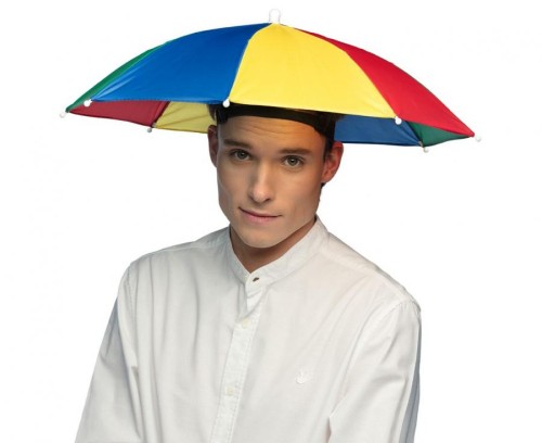 Kapelusz parasolka na głowę kolorowy - tęczowy parasol imprezowy 1szt