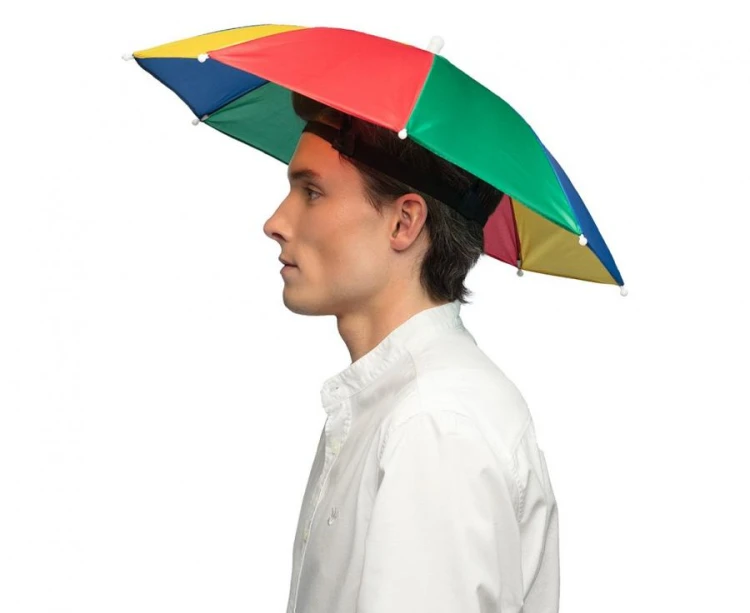 Kapelusz parasolka na głowę kolorowy - tęczowy parasol imprezowy 1szt