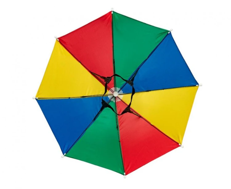 Kapelusz parasolka na głowę kolorowy - tęczowy parasol imprezowy 1szt