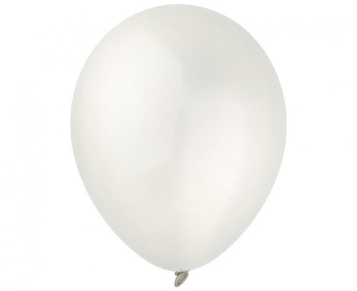 Balony Decomex 9", metallic Pearl White, 100 szt.