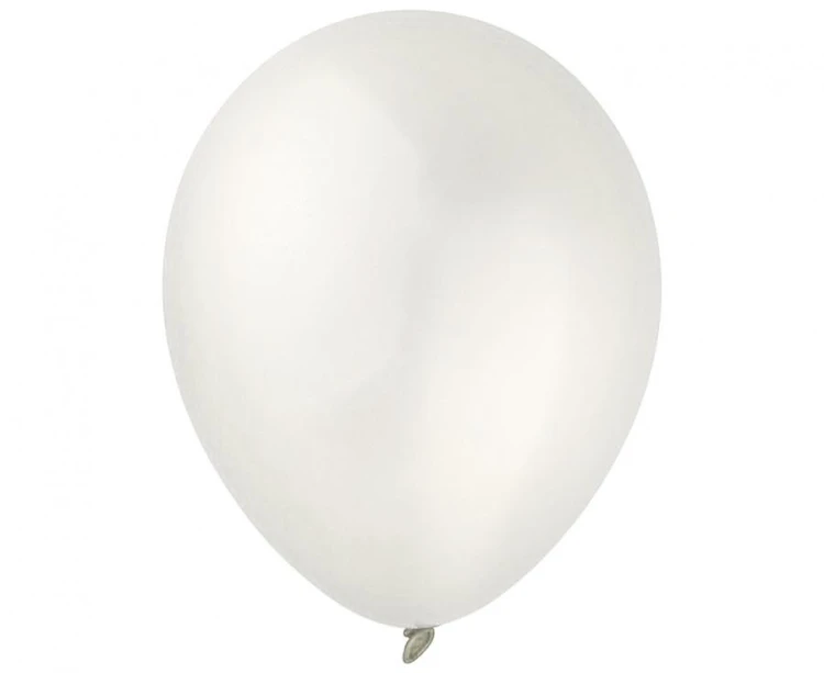 Balony Decomex 9", metallic Pearl White, 100 szt.