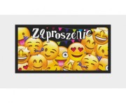 Zaproszenia dziecięce emotki buźki z kopertą - wesołe zaproszenie na urodziny