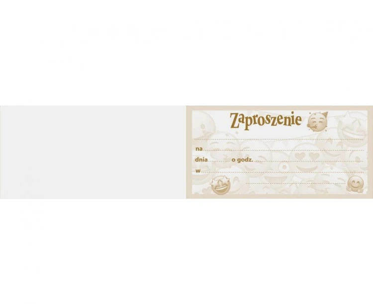 Zaproszenia dziecięce emotki buźki z kopertą - wesołe zaproszenie na urodziny