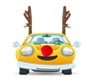 Rogi renifera i czerwony nos na samochód - świąteczny zestaw auto renifer
