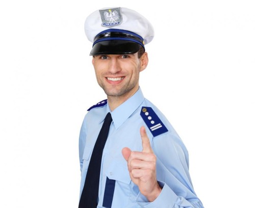 Czapka policjanta z pagonami - strój policyjny na imprezę i karnawał