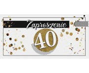 Zaproszenia na 40 urodziny z kopertami - elegancki komplet 10 sztuk