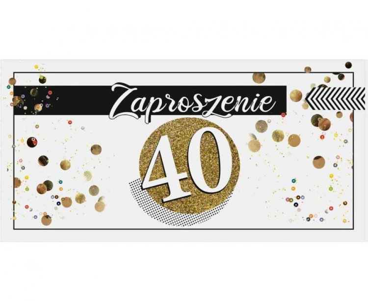 Zaproszenia na 40 urodziny z kopertami - elegancki komplet 10 sztuk