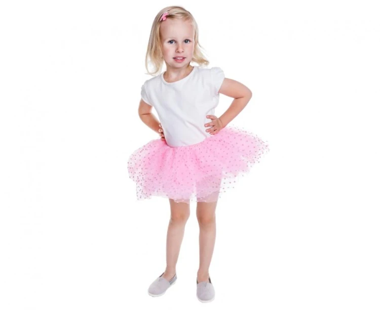 Różowa spódniczka Tutu w kropeczki - tiulowa spódnica dla dziewczynki