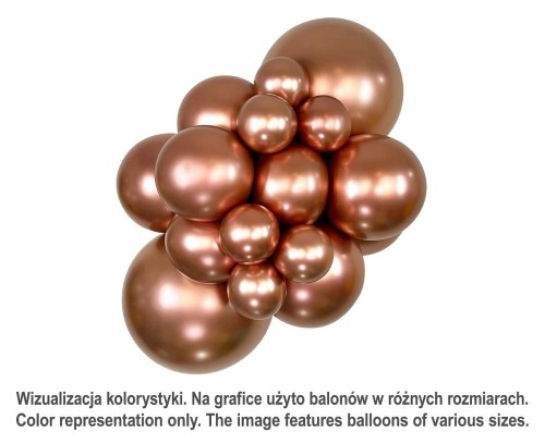 Balony Sempertex 12", (reflex rose gold) Chromowane Różowozłote, 50 szt.