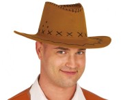 Kapelusz Kowbojski Z Paskiem Brązowy - Dziki Zachód Western