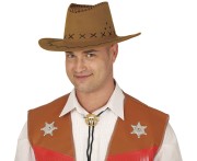 Kapelusz Kowbojski Z Paskiem Brązowy - Dziki Zachód Western