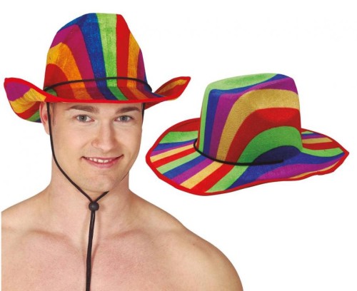 Tęczowy Kapelusz Kowbojski Kostium Imprezowy Pride Festiwal Party
