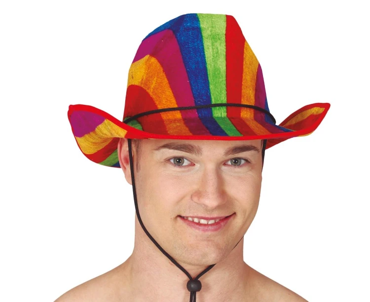 Tęczowy Kapelusz Kowbojski Kostium Imprezowy Pride Festiwal Party