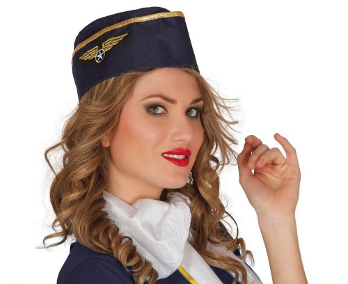 Czapeczka Stewardesy Granatowa Czapka Pilotki Stroje Przebranie Party