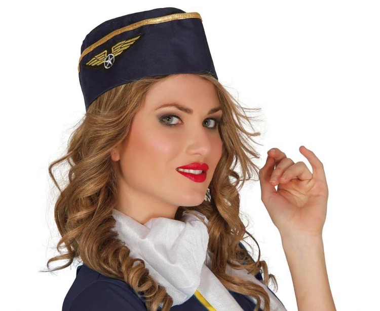 Czapeczka Stewardesy Granatowa Czapka Pilotki Stroje Przebranie Party