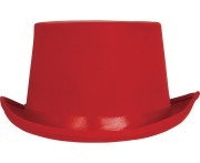Cylinder Satynowy Czerwony Kapelusz Elegancji Kostium Czapka Party