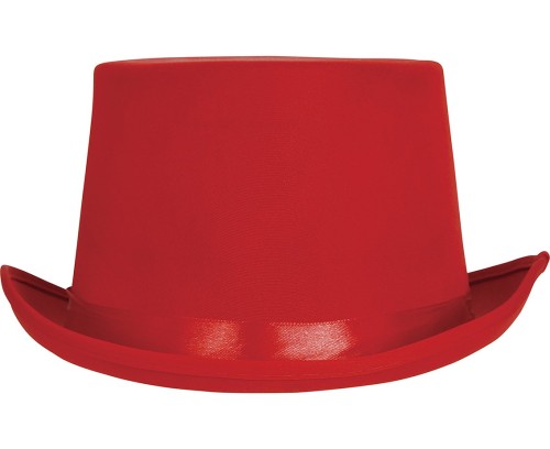 Cylinder Satynowy Czerwony Kapelusz Elegancji Kostium Czapka Party