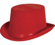 Cylinder Satynowy Czerwony Kapelusz Elegancji Kostium Czapka Party