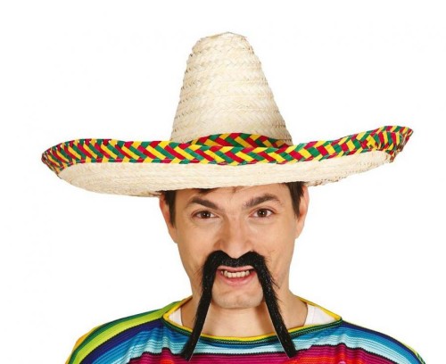 Kapelusz Słomkowy Meksykański Sombrero 50 cm Jasny Stroje Party