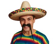 Kapelusz Słomkowy Meksykański Sombrero 50 cm Jasny Stroje Party