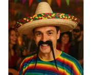 Kapelusz Słomkowy Meksykański Sombrero 50 cm Jasny Stroje Party
