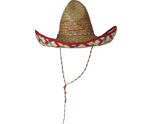 Kapelusz Słomkowy Meksykański Sombrero 50 cm Ciemny Stroje Party