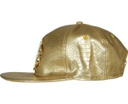 Czapka Raperska Złota Z Daszkiem Z Dolarem Hip-Hop Raper Dolar