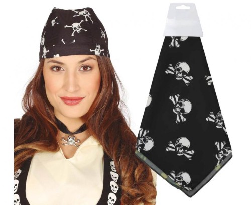 Chusta Piracka Bandana Pirat Czarna na Głowę Strój Kostium Party