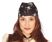 Chusta Piracka Bandana Pirat Czarna na Głowę Strój Kostium Party