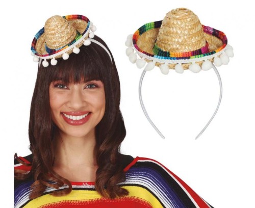 Opaska na Włosy Mini Kapelusz Meksykański Sombrero Przebranie Party