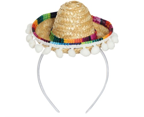 Opaska na Włosy Mini Kapelusz Meksykański Sombrero Przebranie Party