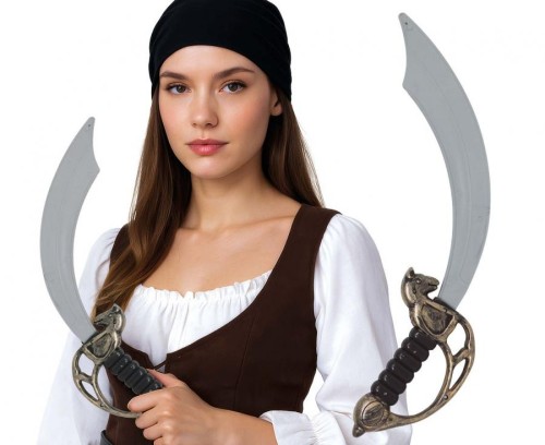 Miecz Piracki 45 cm Plastikowy Rekwizyt Do Stroju Pirata Party