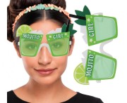 Okulary Mojito Girl Imprezowe Śmieszne Okulary Drink Party