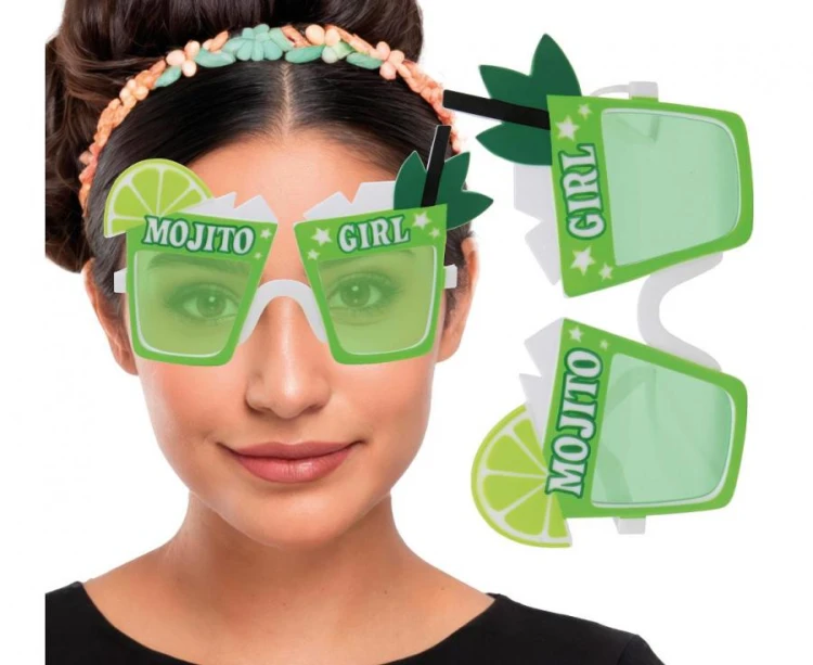 Okulary Mojito Girl Imprezowe Śmieszne Okulary Drink Party