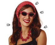 Zestaw Retro Lata 50 Czerwony W Kropki Apaszka Opaska Kostium Pin Up