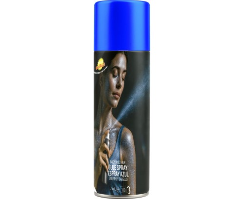Farba do Ciała Włosów Twarzy Spray Niebieska 75 ml Makijaż Impreza Party