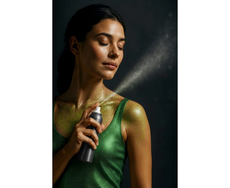 Farba do Ciała Włosów Twarzy Spray Zielona 75 ml Makijaż Impreza Party