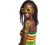 Tatuaże Zmywalne Jamaica Rastafari 22x13 cm Charakteryzacja Party
