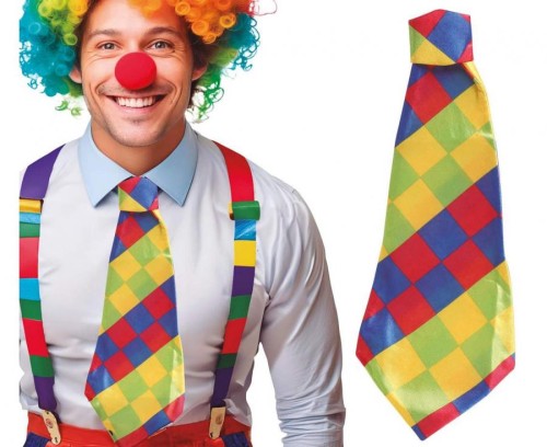 Krawat Klauna 55 cm Duży Kolorowy Krawat Przebranie Klaun Party