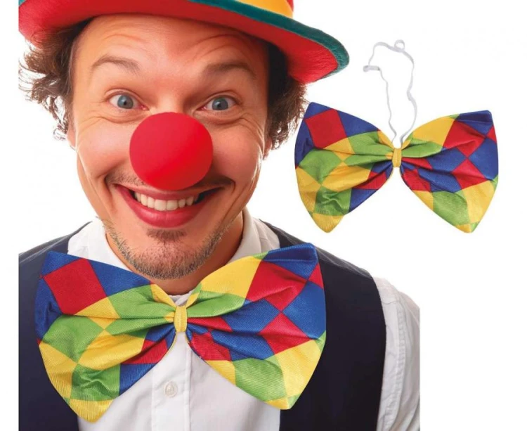 Mucha Klauna 29 cm Kolorowa Muszka Duża Stroje Przebranie Party