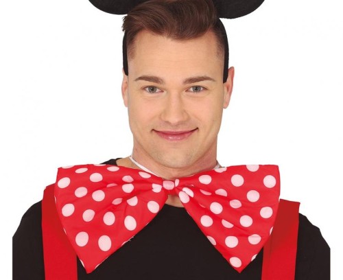 Mucha Duża Czerwona W Białe Grochy 36 cm Klaun Przebranie Party