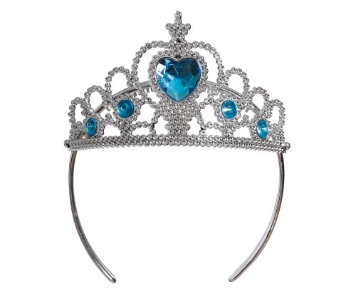 Korona Tiara Diadem Księżniczki Niebieskie Kamienie Kryształki