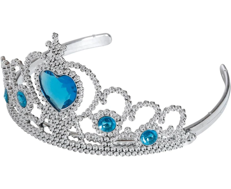 Korona Tiara Diadem Księżniczki Niebieskie Kamienie Kryształki
