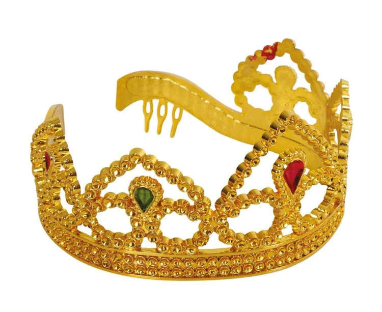Tiara Złota Korona Diadem Dla Księżniczki Błyszcząca Strój