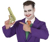 Pistolet Metaliczny Złoty 22 cm Rewolwer Przebranie Gangster Party