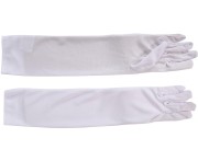 Rękawiczki Długie 42 cm Białe Damy Eleganckie Stroje Przebranie Party