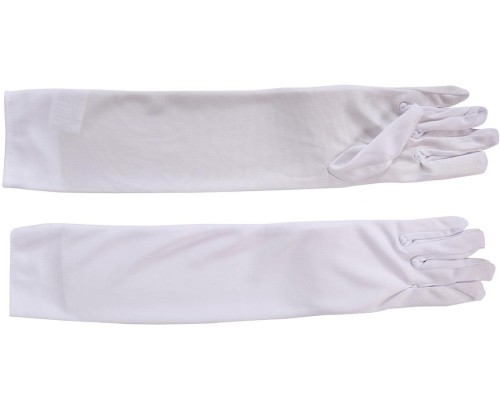 Rękawiczki Długie 42 cm Białe Damy Eleganckie Stroje Przebranie Party