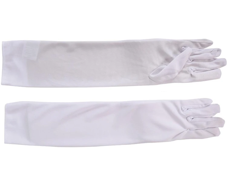 Rękawiczki Długie 42 cm Białe Damy Eleganckie Stroje Przebranie Party