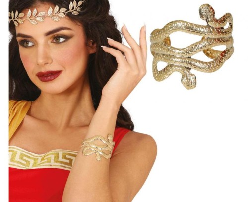 Bransoletka Wąż Złota 5.5 cm Biżuteria Kleopatra Przebranie Party